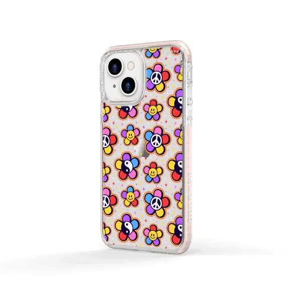 iPhone Case - Hippy 80s Fashion Mushroom Daisy Peace Rainbow