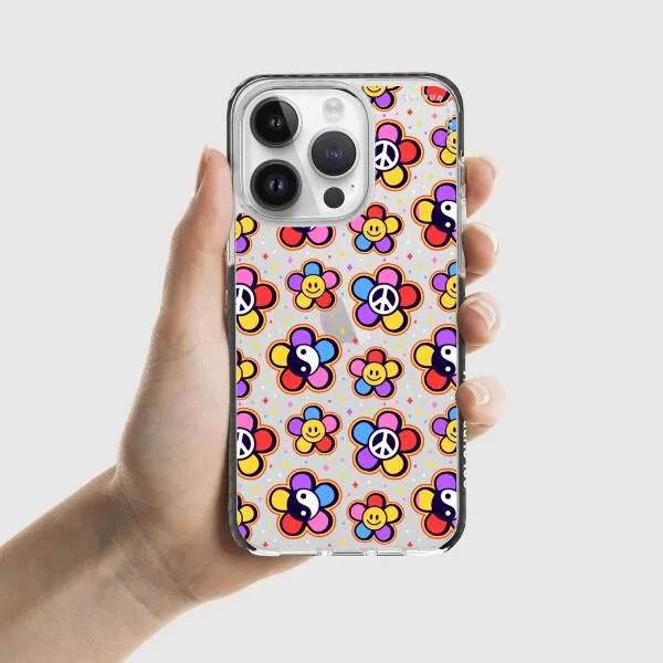 iPhone Case - Hippy 80s Fashion Mushroom Daisy Peace Rainbow