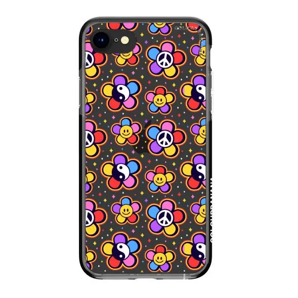 iPhone Case - Hippy 80s Fashion Mushroom Daisy Peace Rainbow