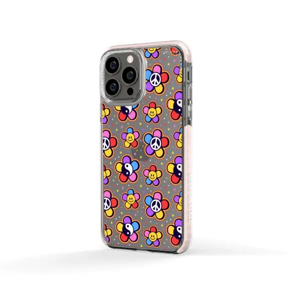 iPhone Case - Hippy 80s Fashion Mushroom Daisy Peace Rainbow