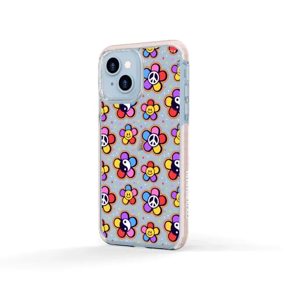 iPhone Case - Hippy 80s Fashion Mushroom Daisy Peace Rainbow