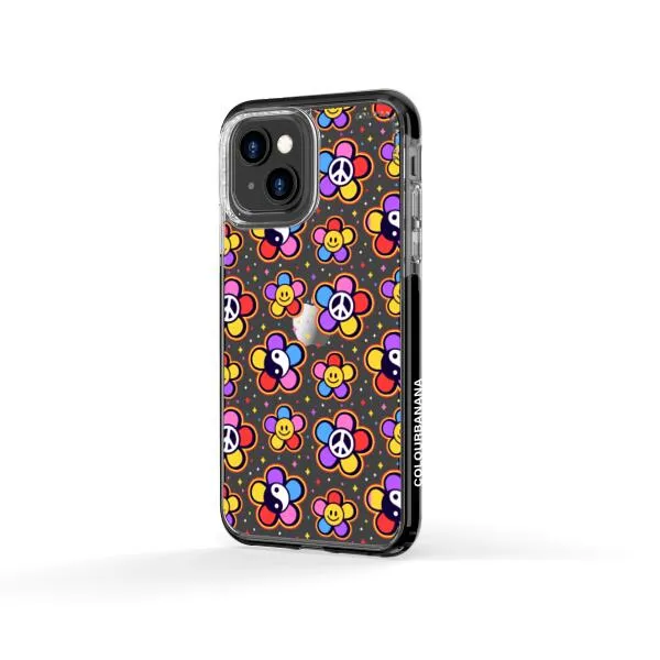 iPhone Case - Hippy 80s Fashion Mushroom Daisy Peace Rainbow