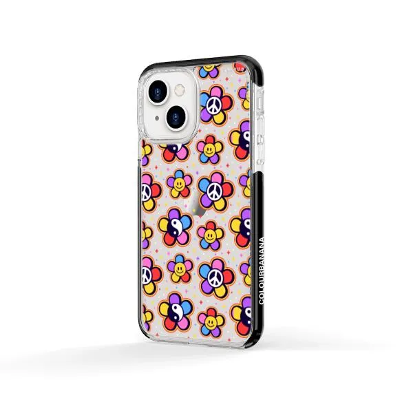 iPhone Case - Hippy 80s Fashion Mushroom Daisy Peace Rainbow