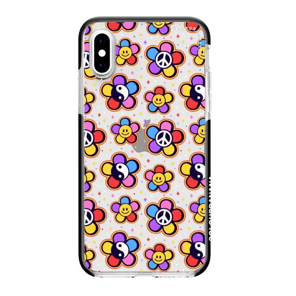 iPhone Case - Hippy 80s Fashion Mushroom Daisy Peace Rainbow