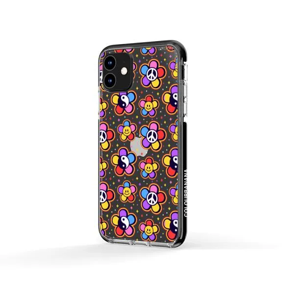 iPhone Case - Hippy 80s Fashion Mushroom Daisy Peace Rainbow