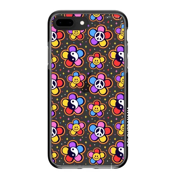 iPhone Case - Hippy 80s Fashion Mushroom Daisy Peace Rainbow