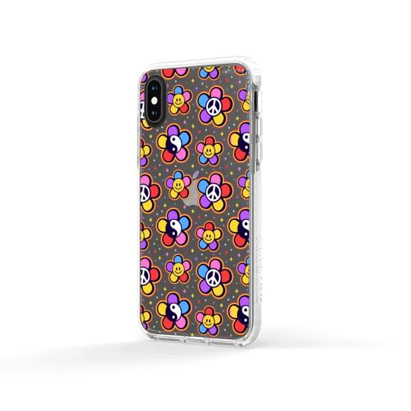 iPhone Case - Hippy 80s Fashion Mushroom Daisy Peace Rainbow