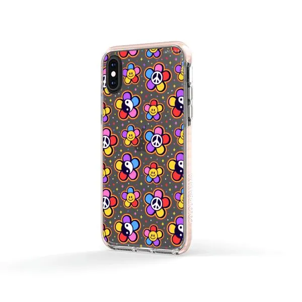 iPhone Case - Hippy 80s Fashion Mushroom Daisy Peace Rainbow