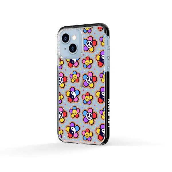 iPhone Case - Hippy 80s Fashion Mushroom Daisy Peace Rainbow