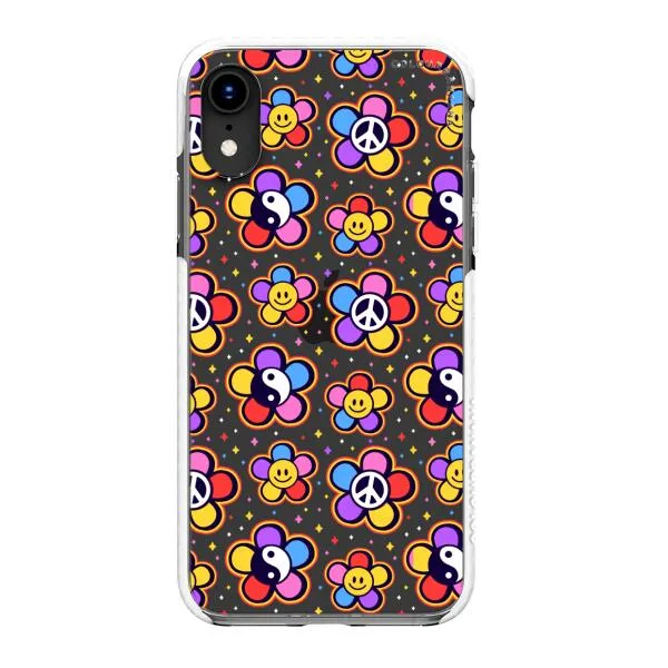 iPhone Case - Hippy 80s Fashion Mushroom Daisy Peace Rainbow