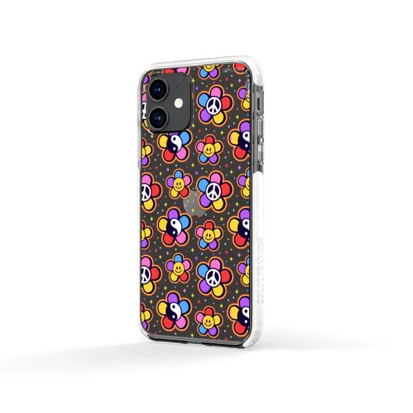 iPhone Case - Hippy 80s Fashion Mushroom Daisy Peace Rainbow