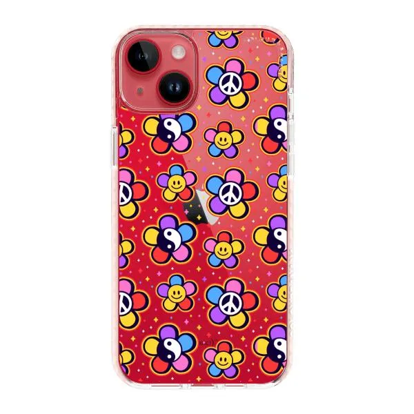 iPhone Case - Hippy 80s Fashion Mushroom Daisy Peace Rainbow