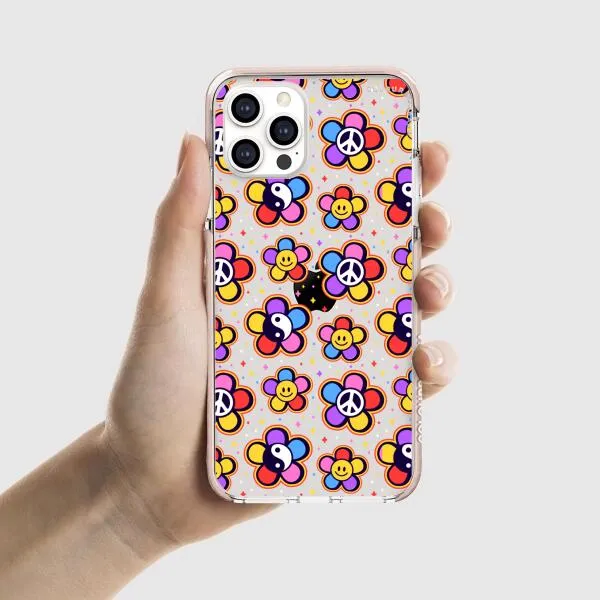 iPhone Case - Hippy 80s Fashion Mushroom Daisy Peace Rainbow