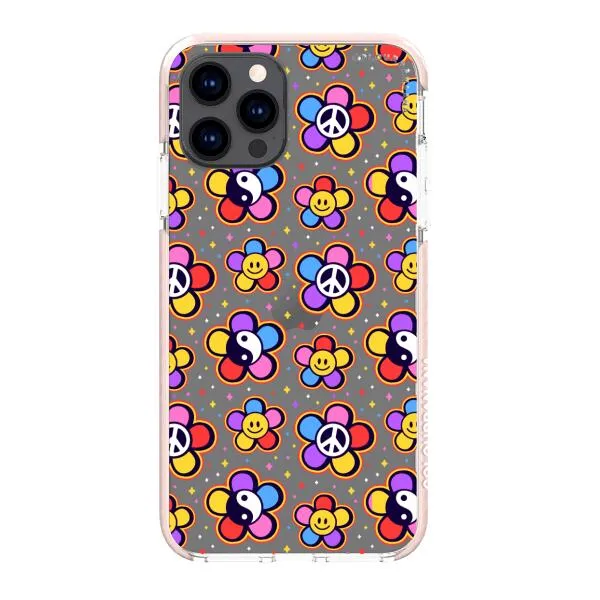 iPhone Case - Hippy 80s Fashion Mushroom Daisy Peace Rainbow