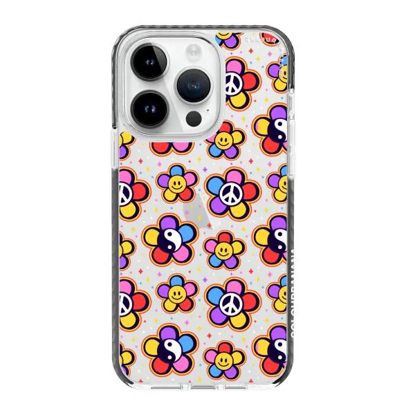 iPhone Case - Hippy 80s Fashion Mushroom Daisy Peace Rainbow