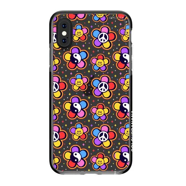 iPhone Case - Hippy 80s Fashion Mushroom Daisy Peace Rainbow