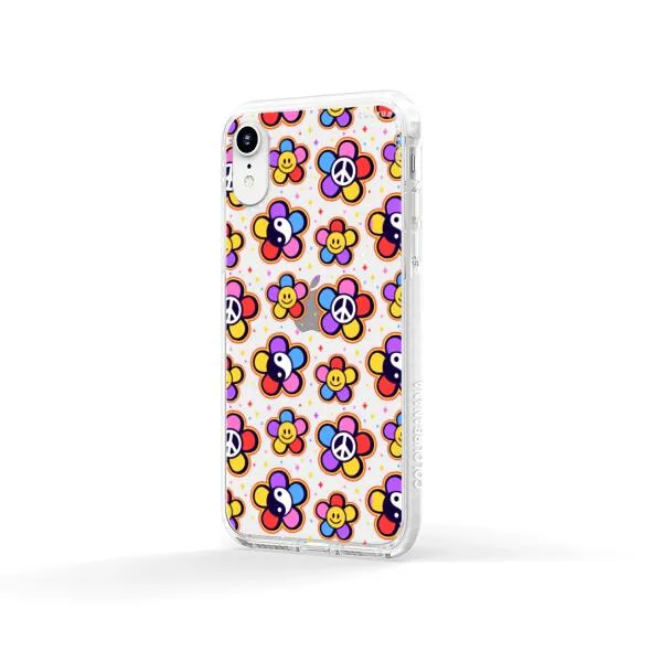 iPhone Case - Hippy 80s Fashion Mushroom Daisy Peace Rainbow