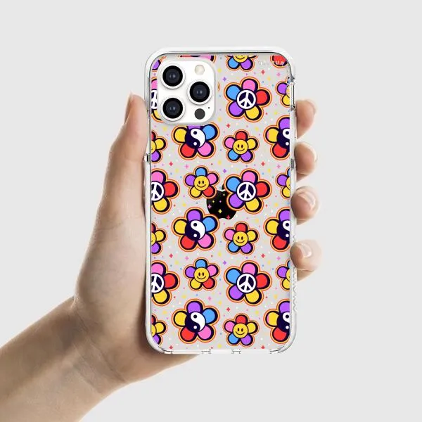 iPhone Case - Hippy 80s Fashion Mushroom Daisy Peace Rainbow