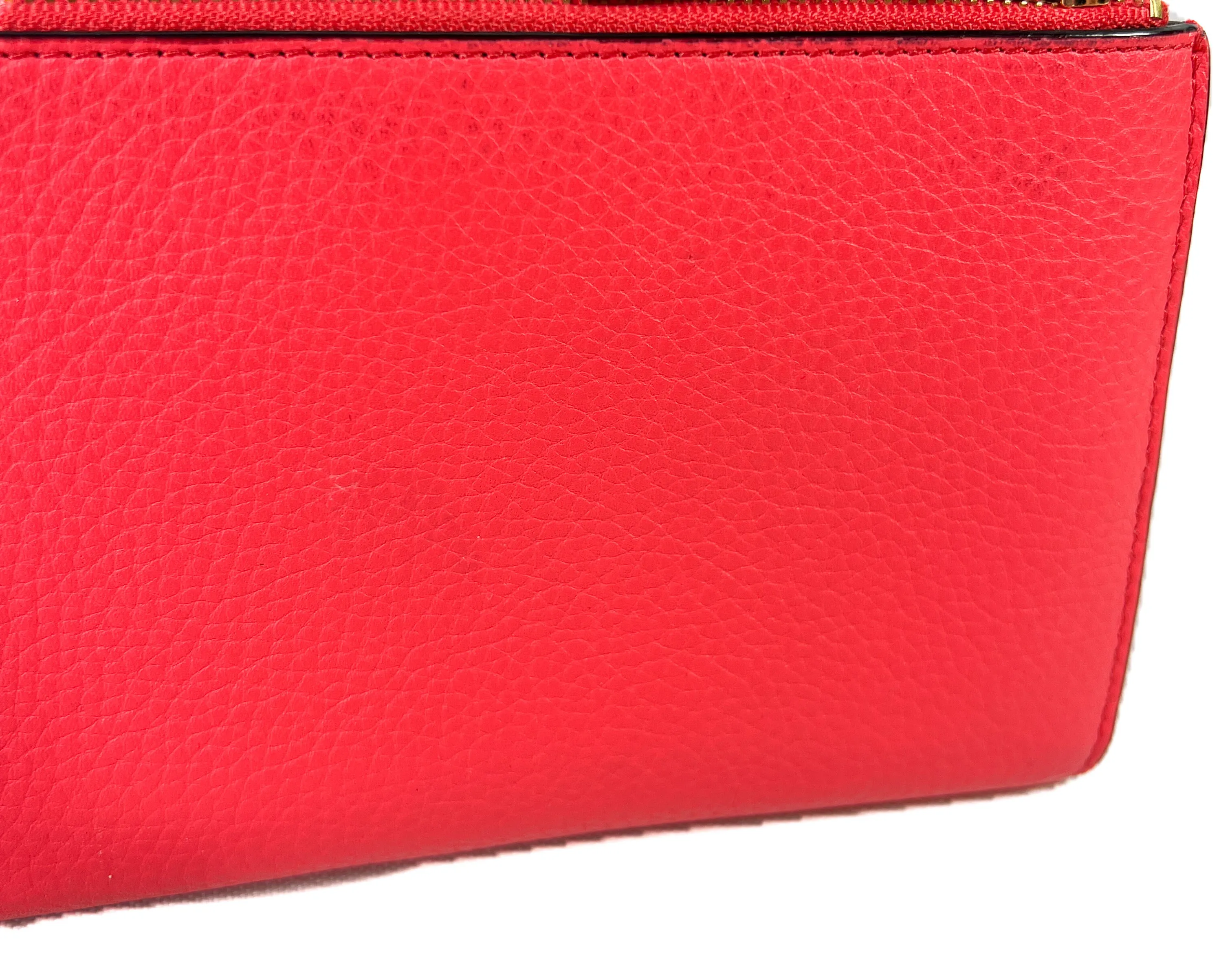 Kate Spade bright pink leather double zip wallet