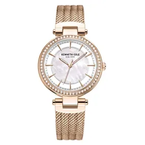 Kenneth Cole New York KCWLG2223004 Women's Automatic Rose Gold-Tone Stainless Steel Mesh Watch