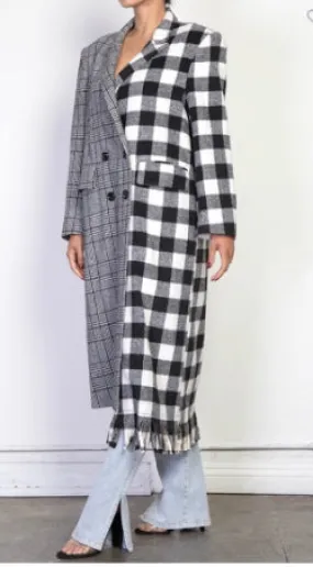 “Kerstin” Mixed Print Coat