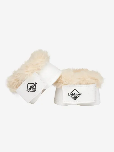 Le Mieux Toy Pony Dressage Overreach Boots- White With Fluff