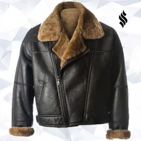 Men Black B3 Sheepskin Jacket