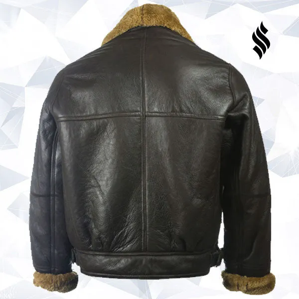 Men Black B3 Sheepskin Jacket