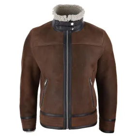 Men's Sherling Sheepskin Zip Pilot Flying Jacket WW2