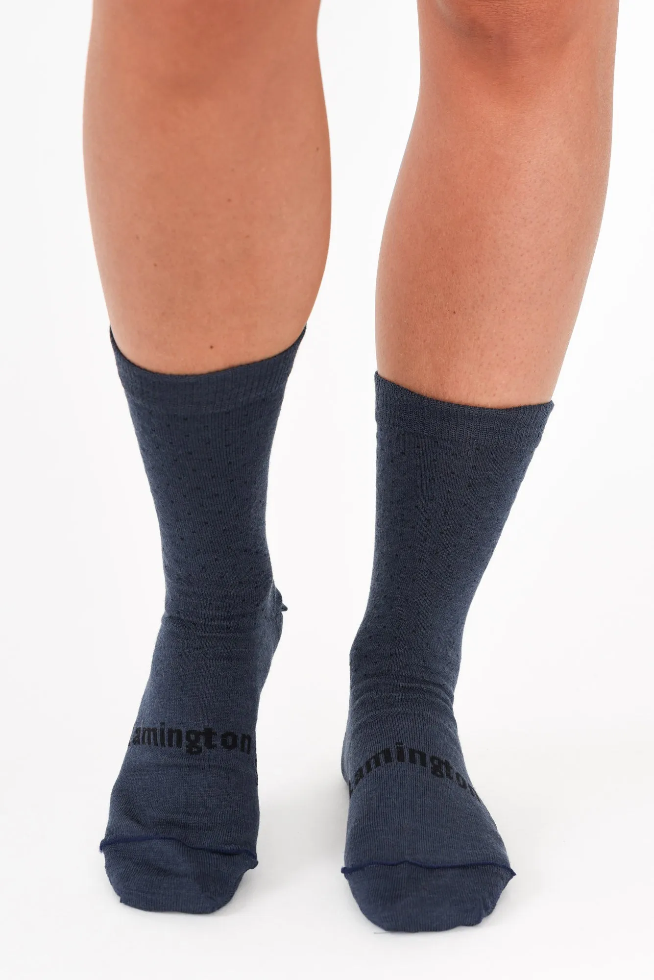 Midnight Merino Wool Soft Cuff Crew Socks