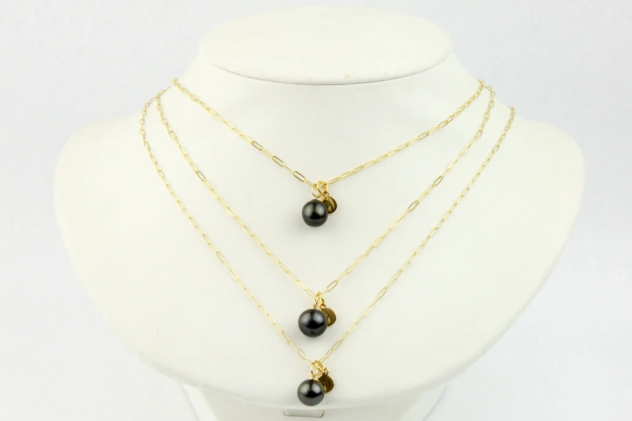 Midnight Tahitian Pearl Charm Necklace