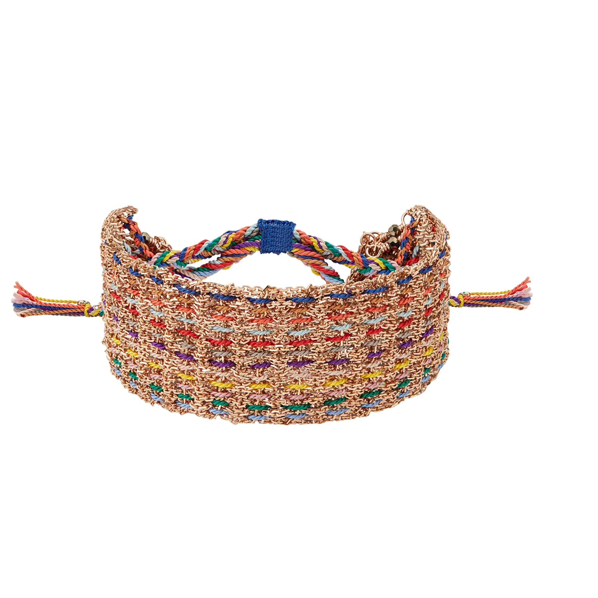 Multicolor Braided Bolo Cuff