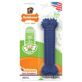 Nylabone Moderate Chew FlexiChew Dental Chew Toy Textured Bone Chicken Medium up to 35 lbs.