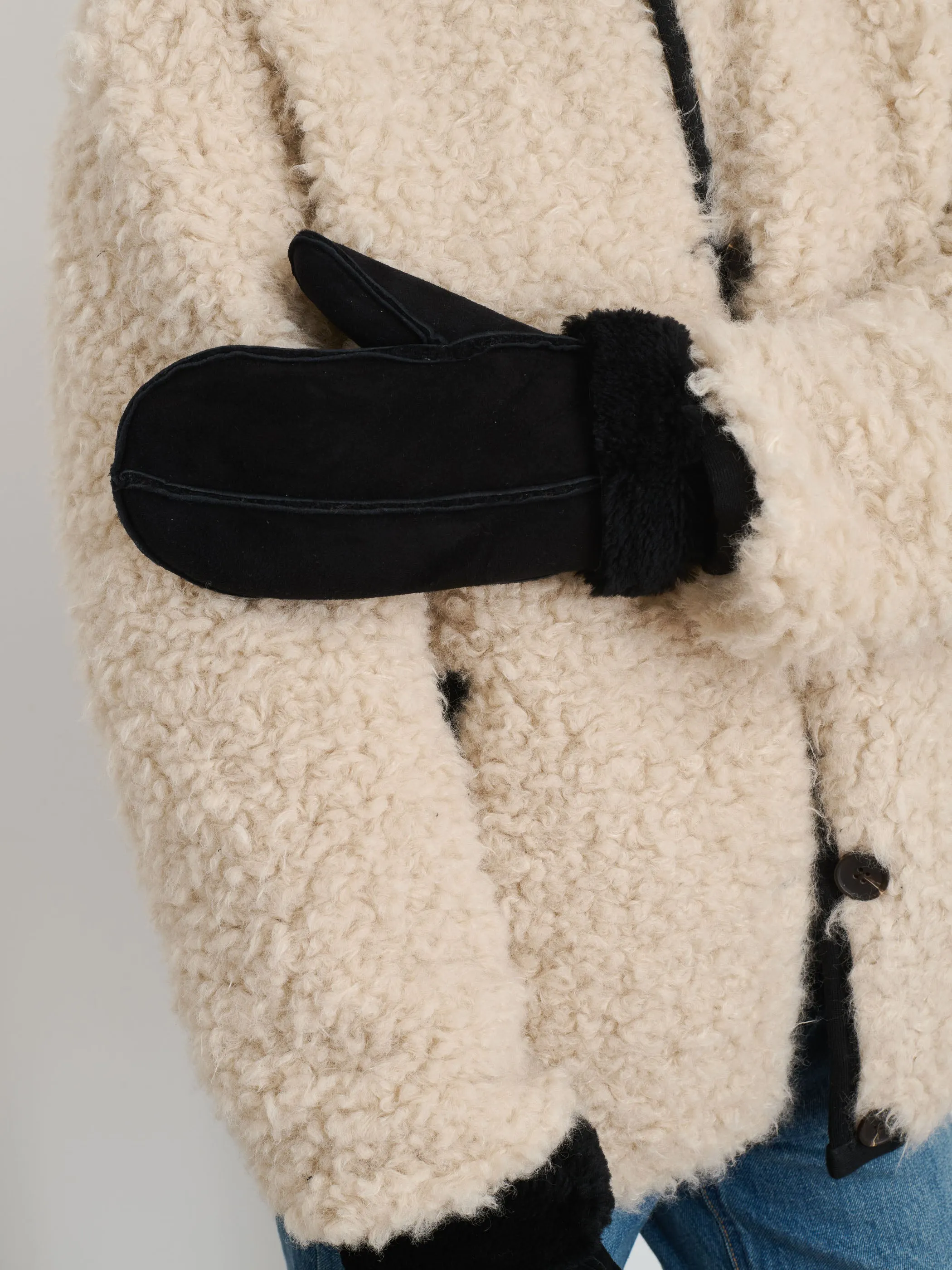 Owen Barry x Alex Mill Mittens in Suede Shearling