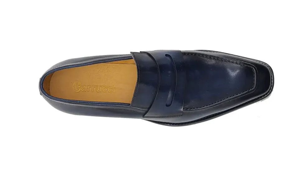 Patina Calfskin Slip-On Penny Loafer Navy