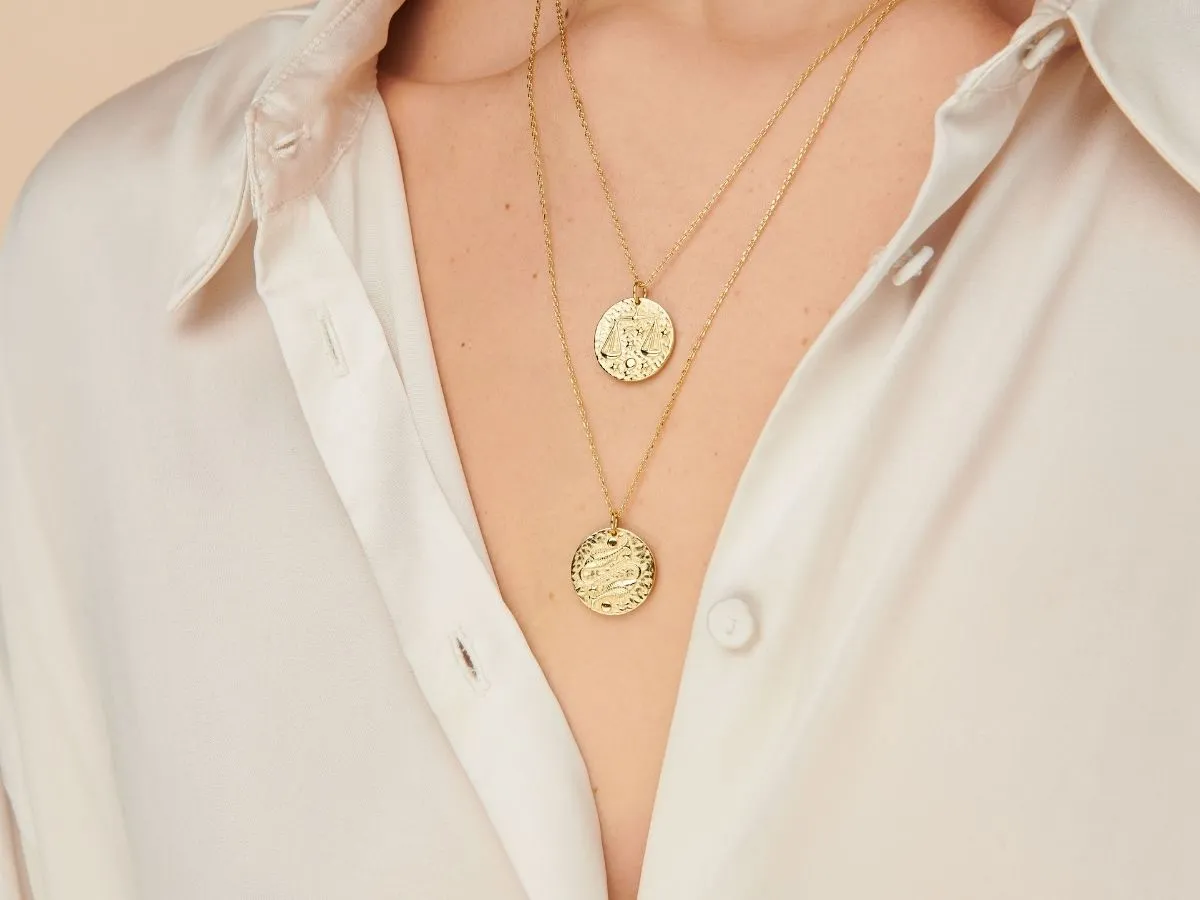 Pisces Zodiac Coin Necklace