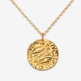 Pisces Zodiac Coin Necklace