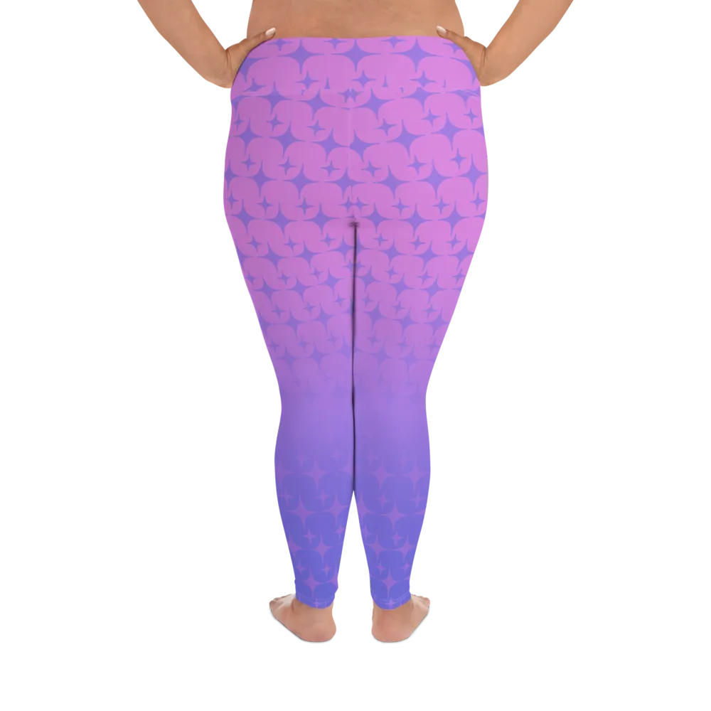 Purple Ghost Sparkle Plus Size Leggings (Women's 2XL-6XL)