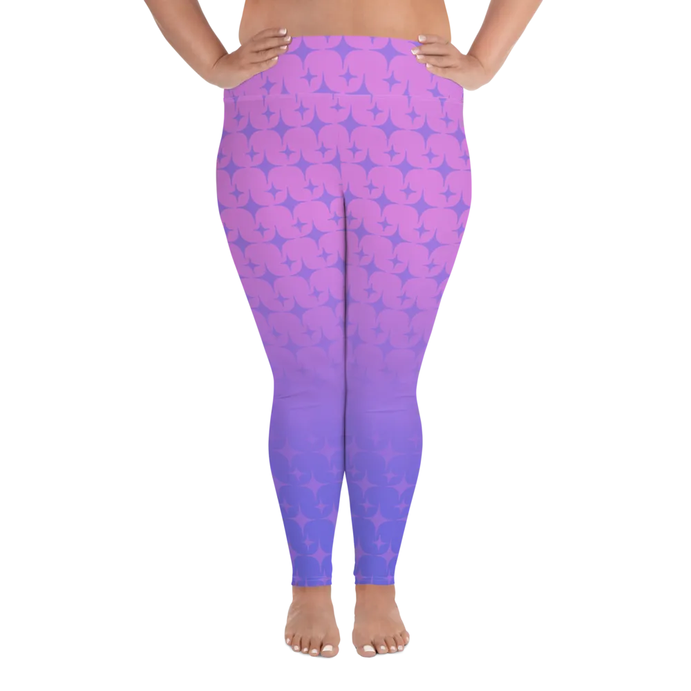 Purple Ghost Sparkle Plus Size Leggings (Women's 2XL-6XL)