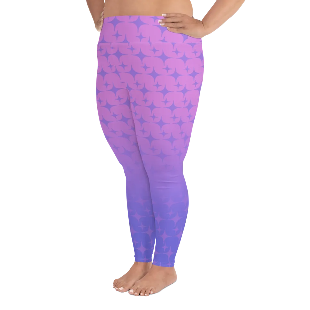 Purple Ghost Sparkle Plus Size Leggings (Women's 2XL-6XL)