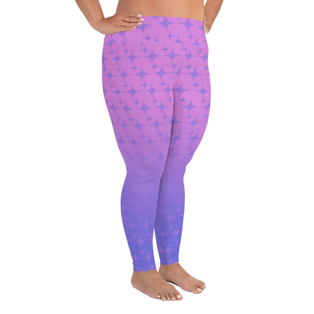 Purple Ghost Sparkle Plus Size Leggings (Women's 2XL-6XL)