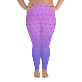 Purple Ghost Sparkle Plus Size Leggings (Women's 2XL-6XL)