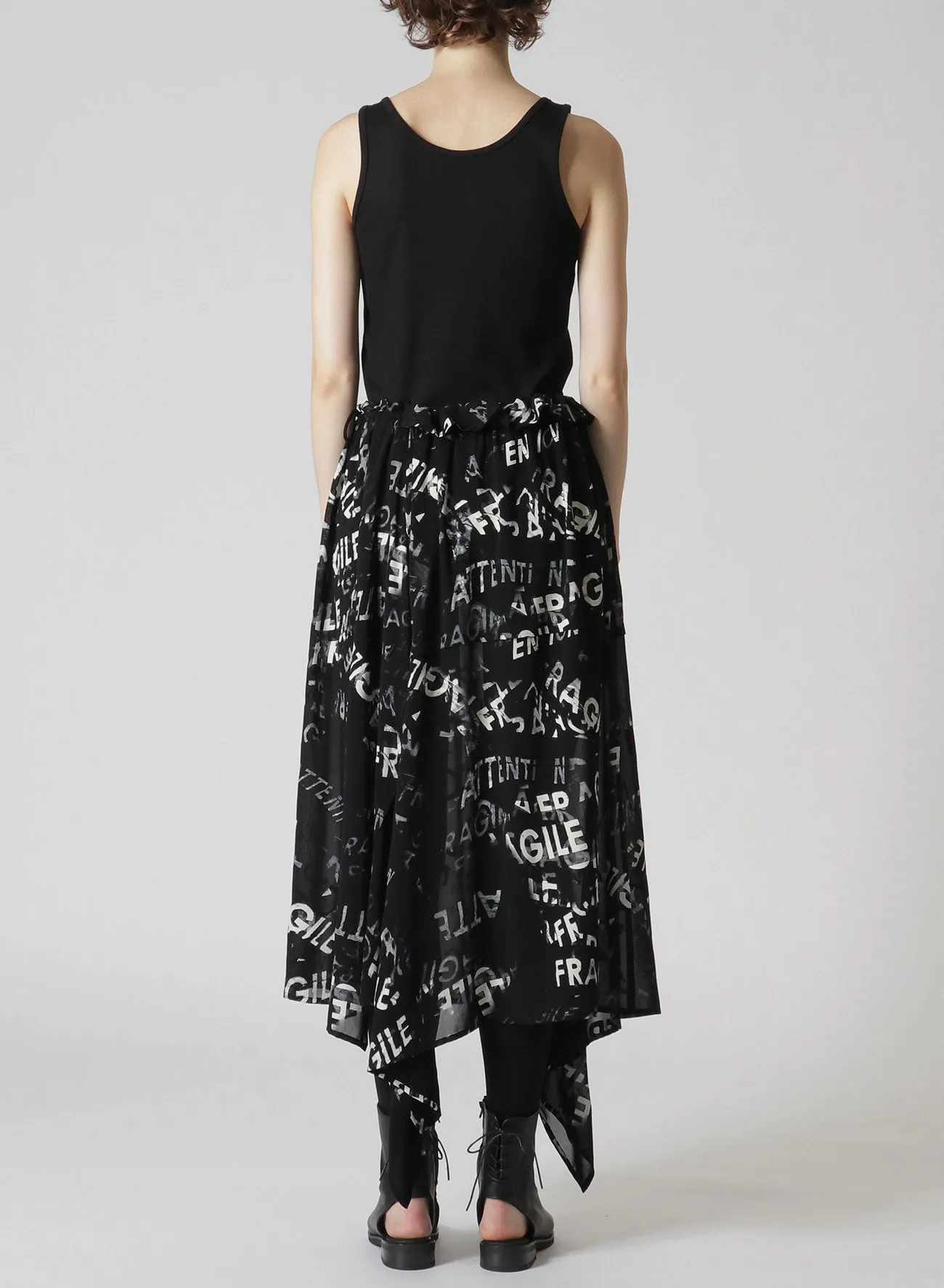 RAYON GEORGETTE ASYMMETRIC SKIRT