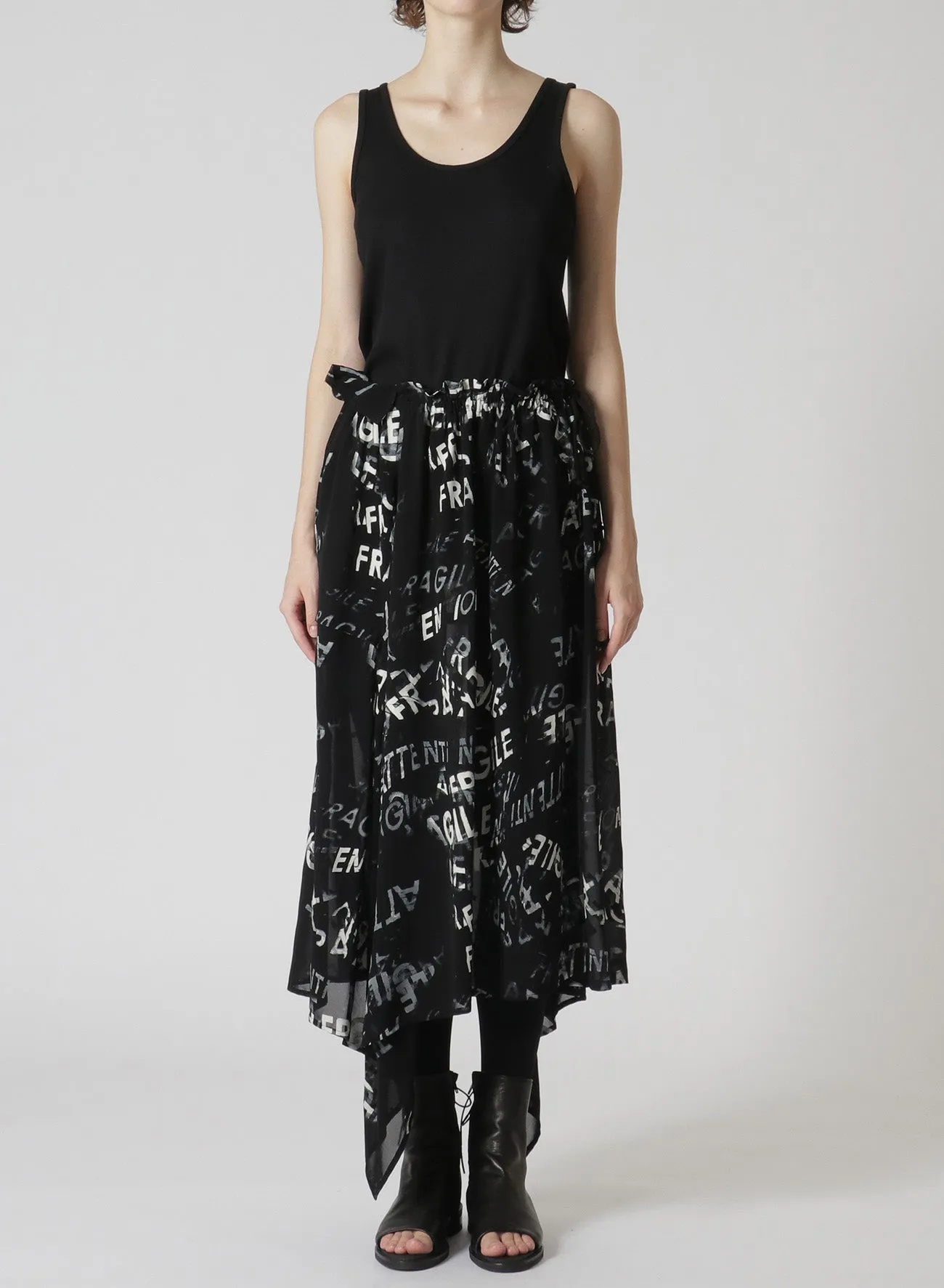 RAYON GEORGETTE ASYMMETRIC SKIRT