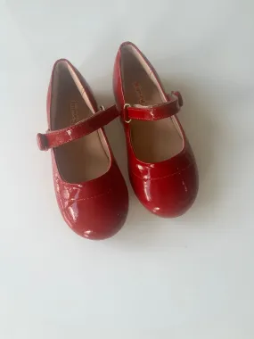 Red patent leather mary jane