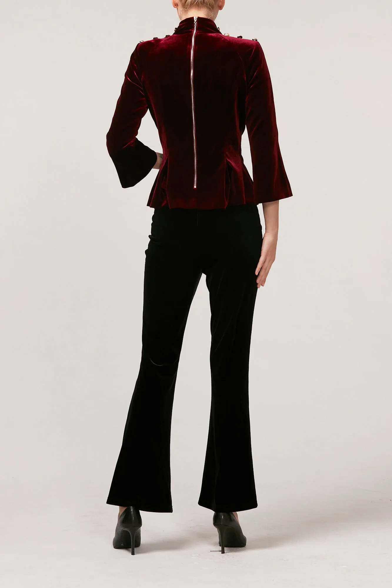 Savvy & Chic Stretchy Velvet Belinda Blouse