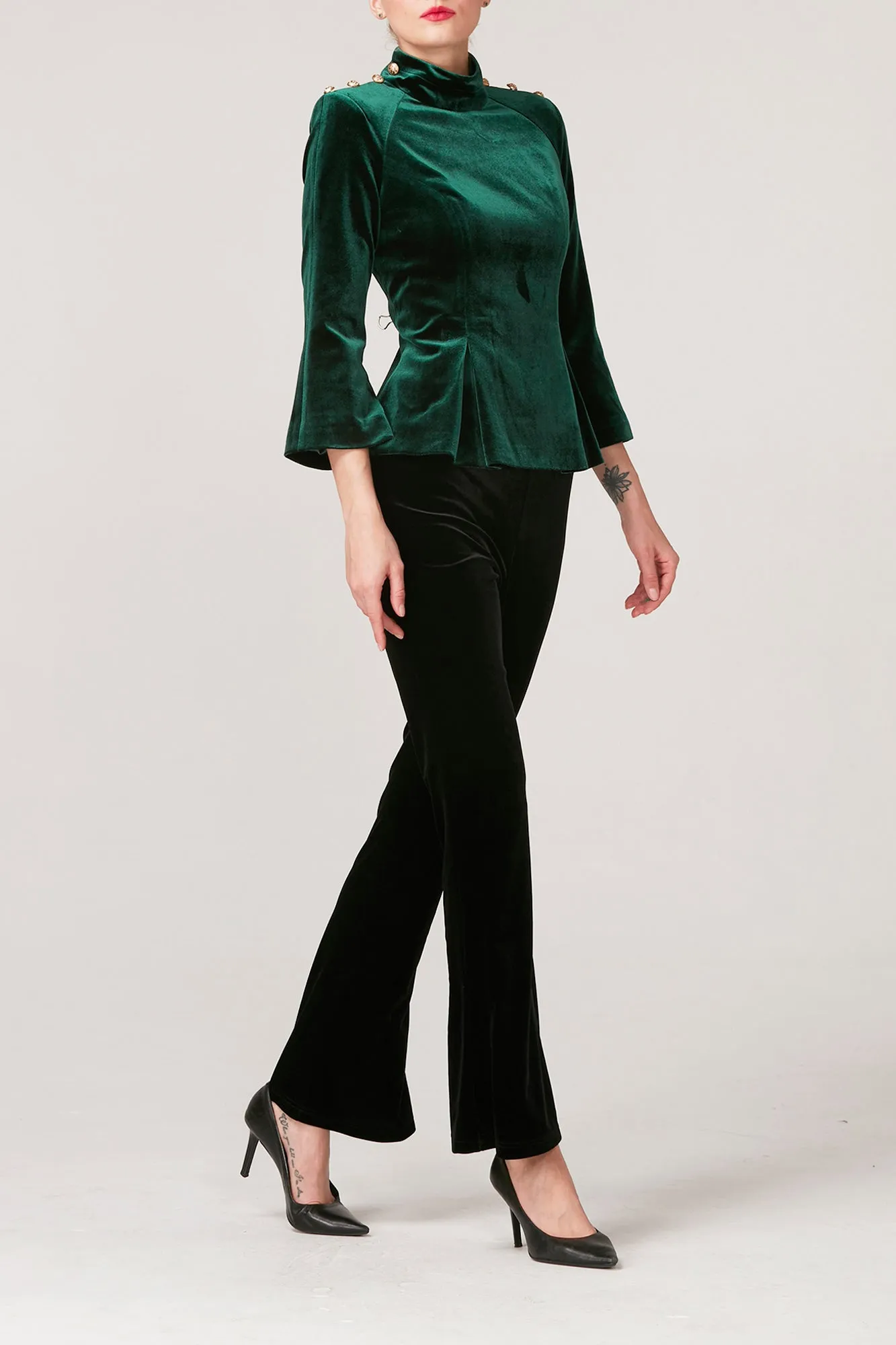 Savvy & Chic Stretchy Velvet Belinda Blouse