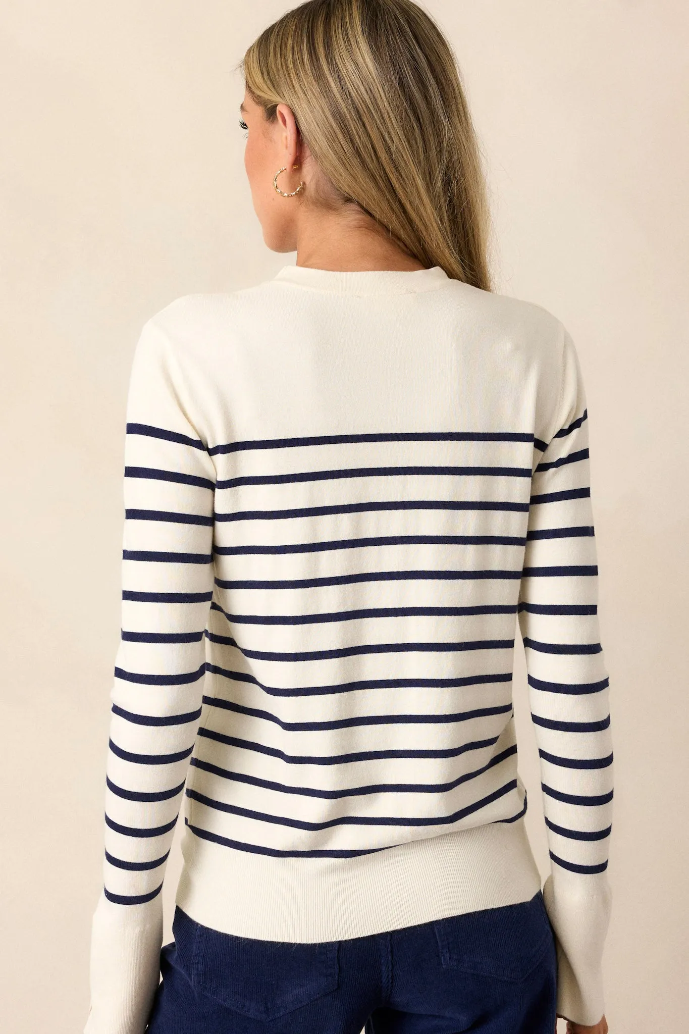 Scarlet Mist Navy Stripe Long Sleeve Top