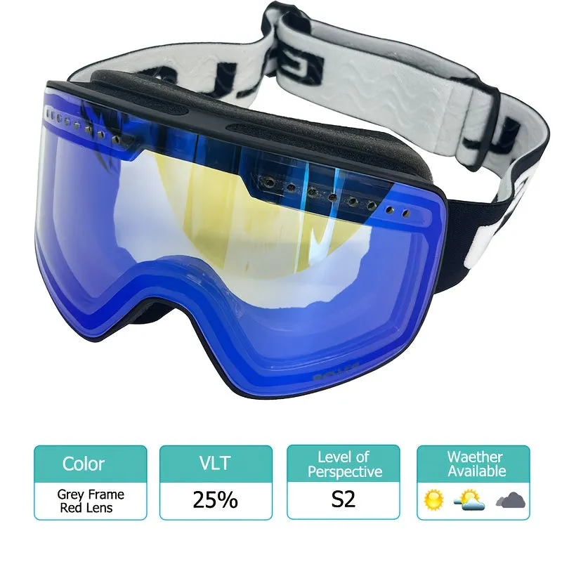 Ski Len/Ski Goggles With Magnetic Double Layer Lens, Skiing Anti-fog UV400 Snowboard Goggles For Men And Women, Outdoor Sports Ski Glasses, Eyewear