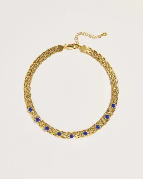 Studded Herringbone Lapis